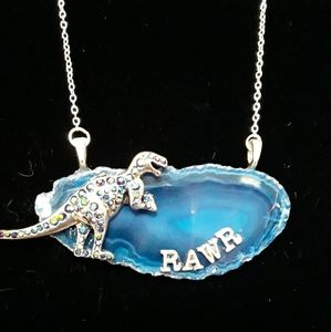 Handmade Agate Dinosaur Necklace